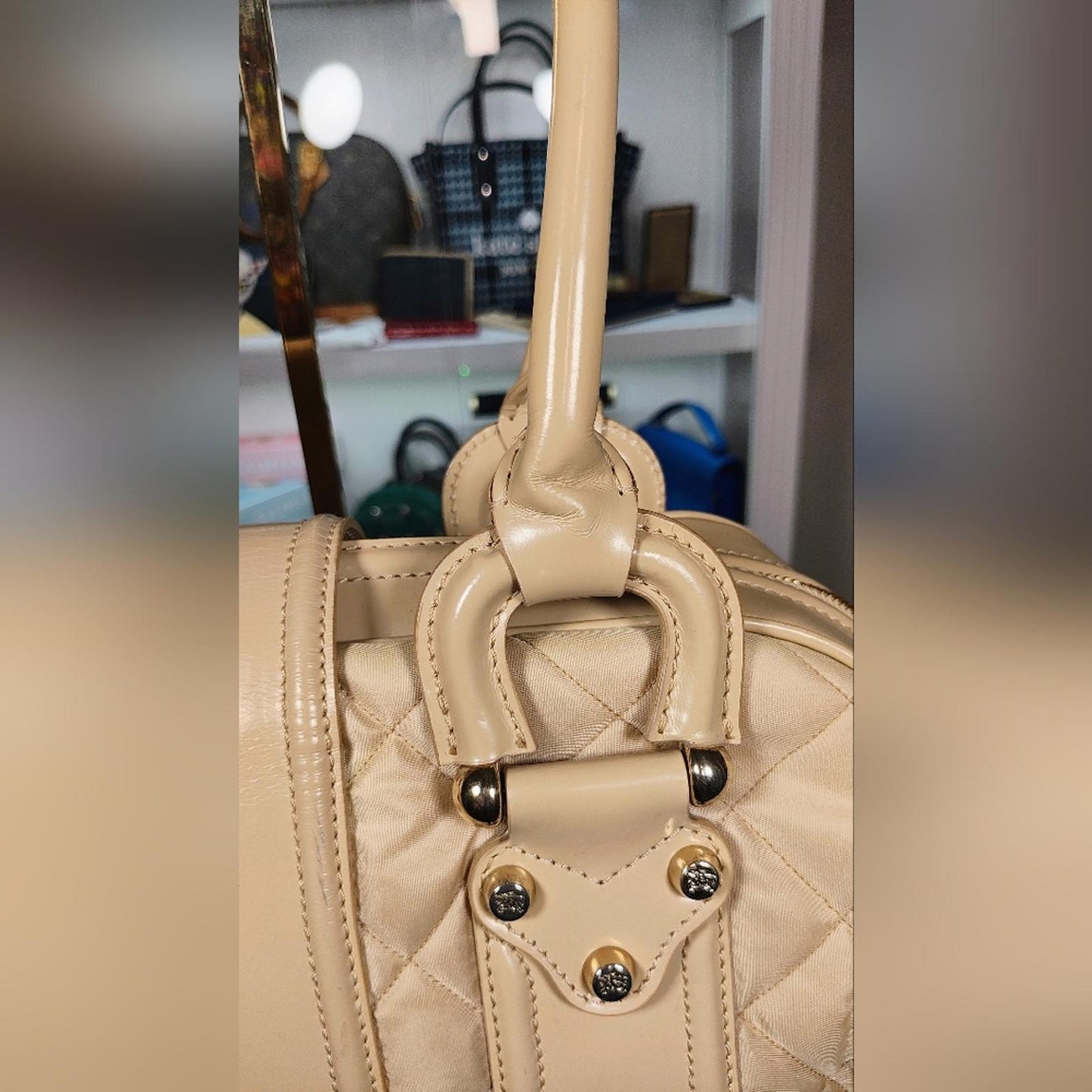 Burberry Beige Quilted Leather Handbag