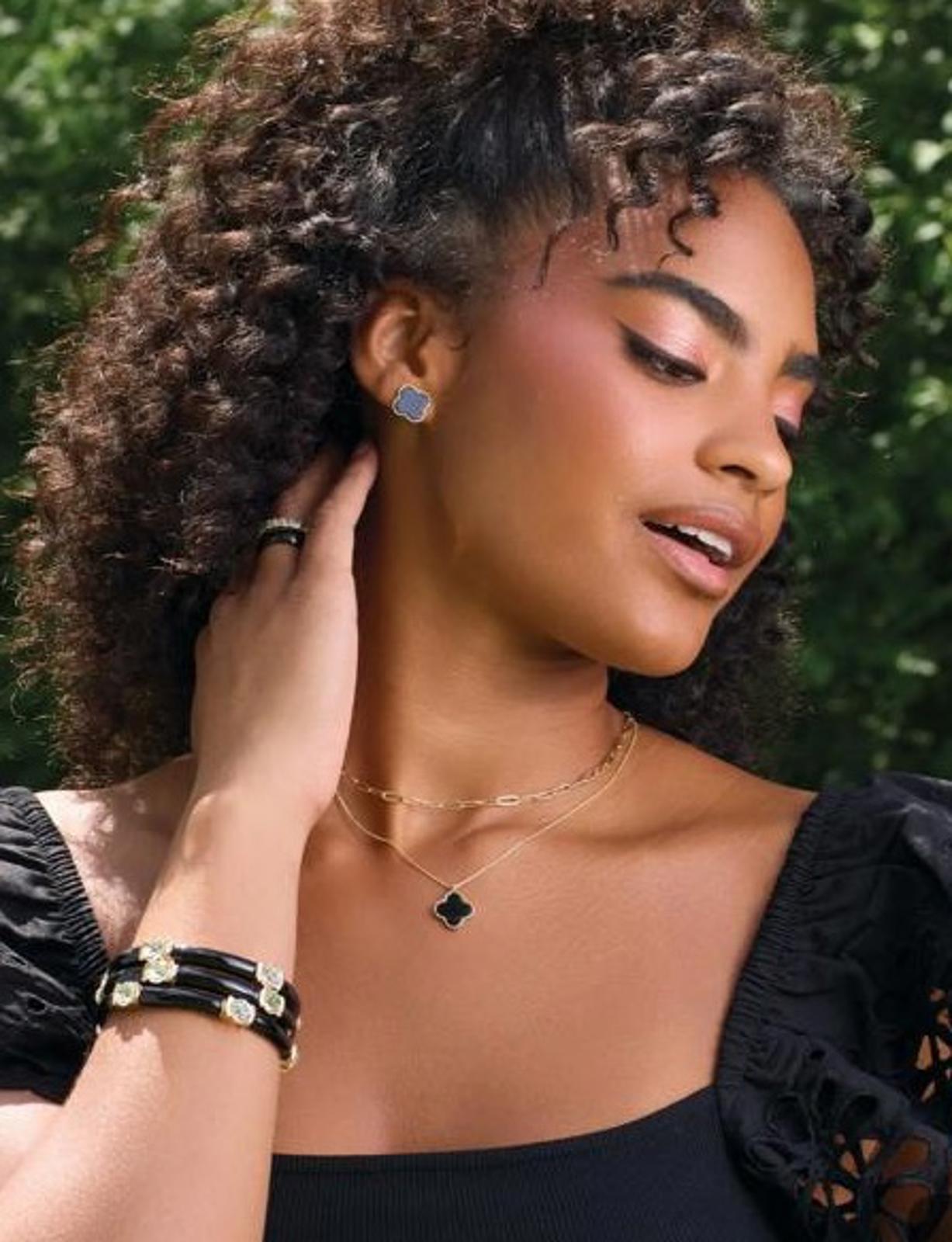 Lana Necklace by Park Lane - Elegant Floral Design Black