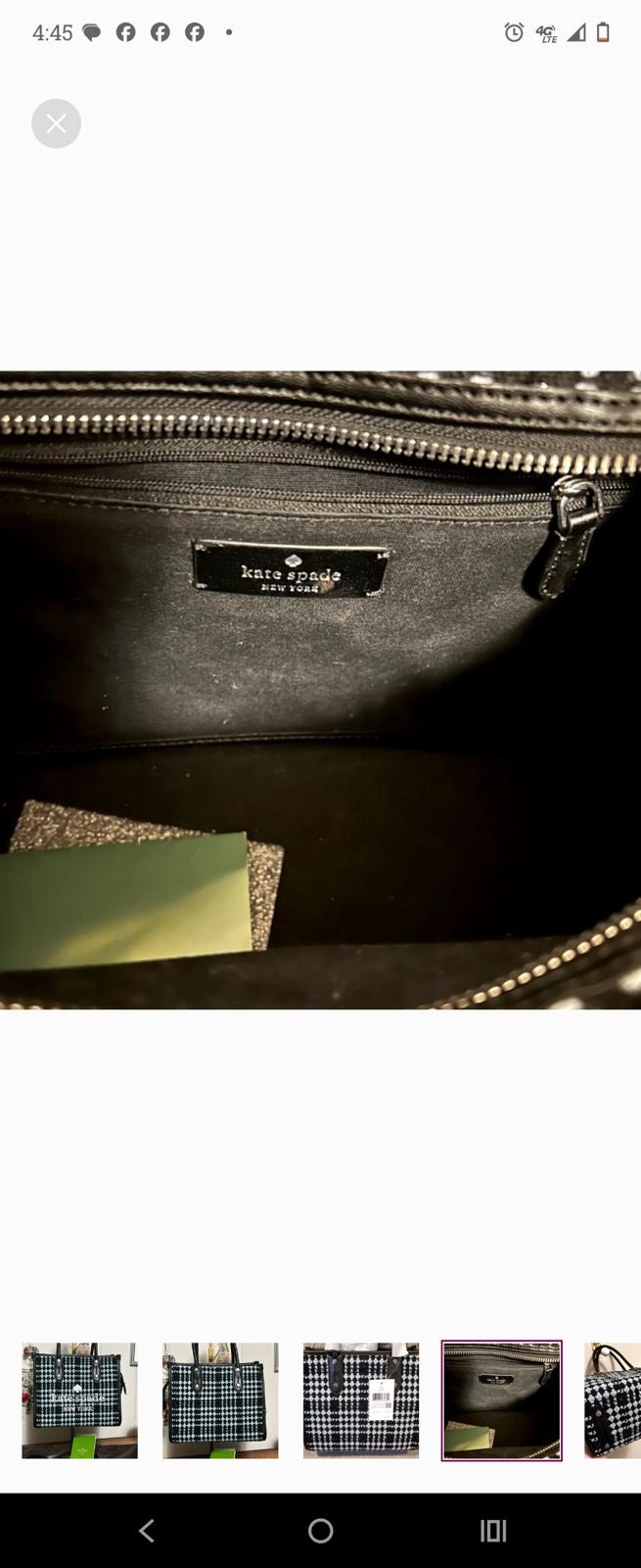 Kate Spade New York Ella Blue Plaid small satchel + crossbody