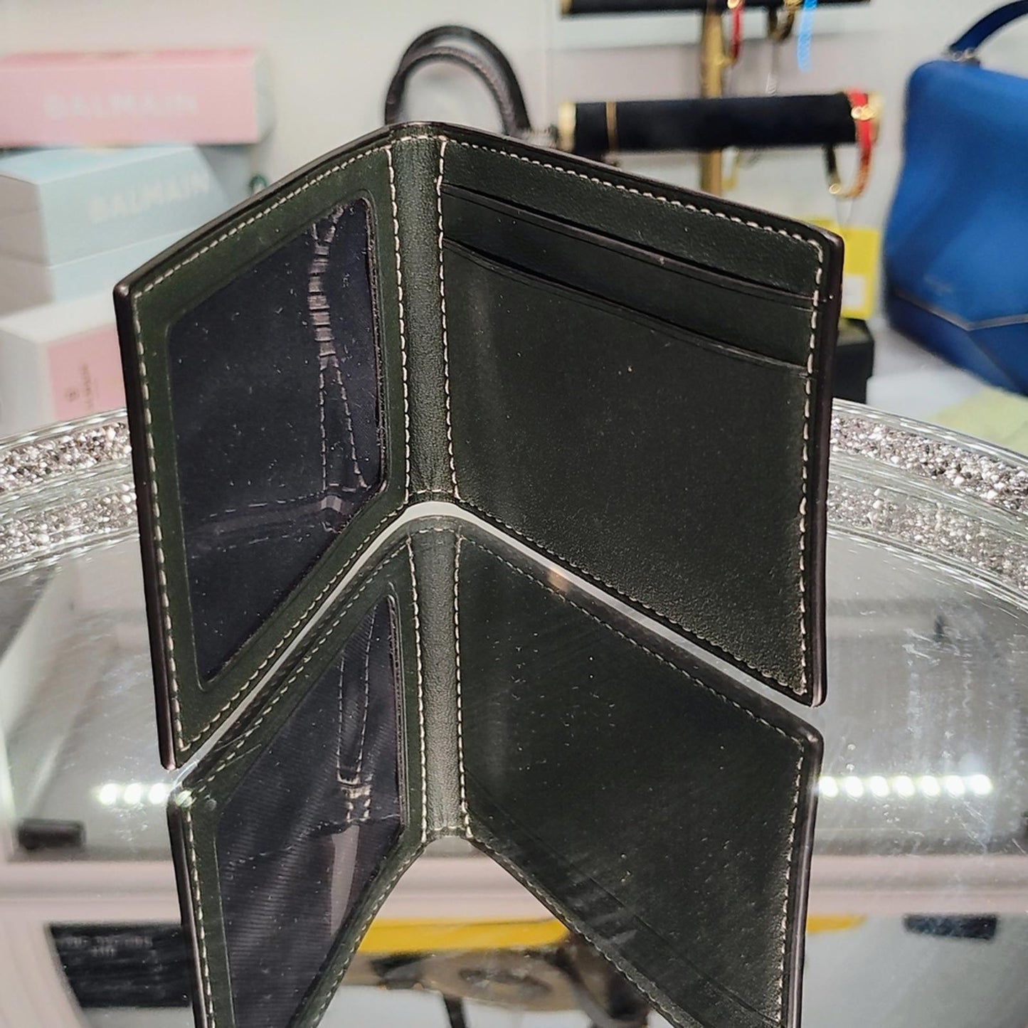 Coach Green and Red Patterned Card Holder