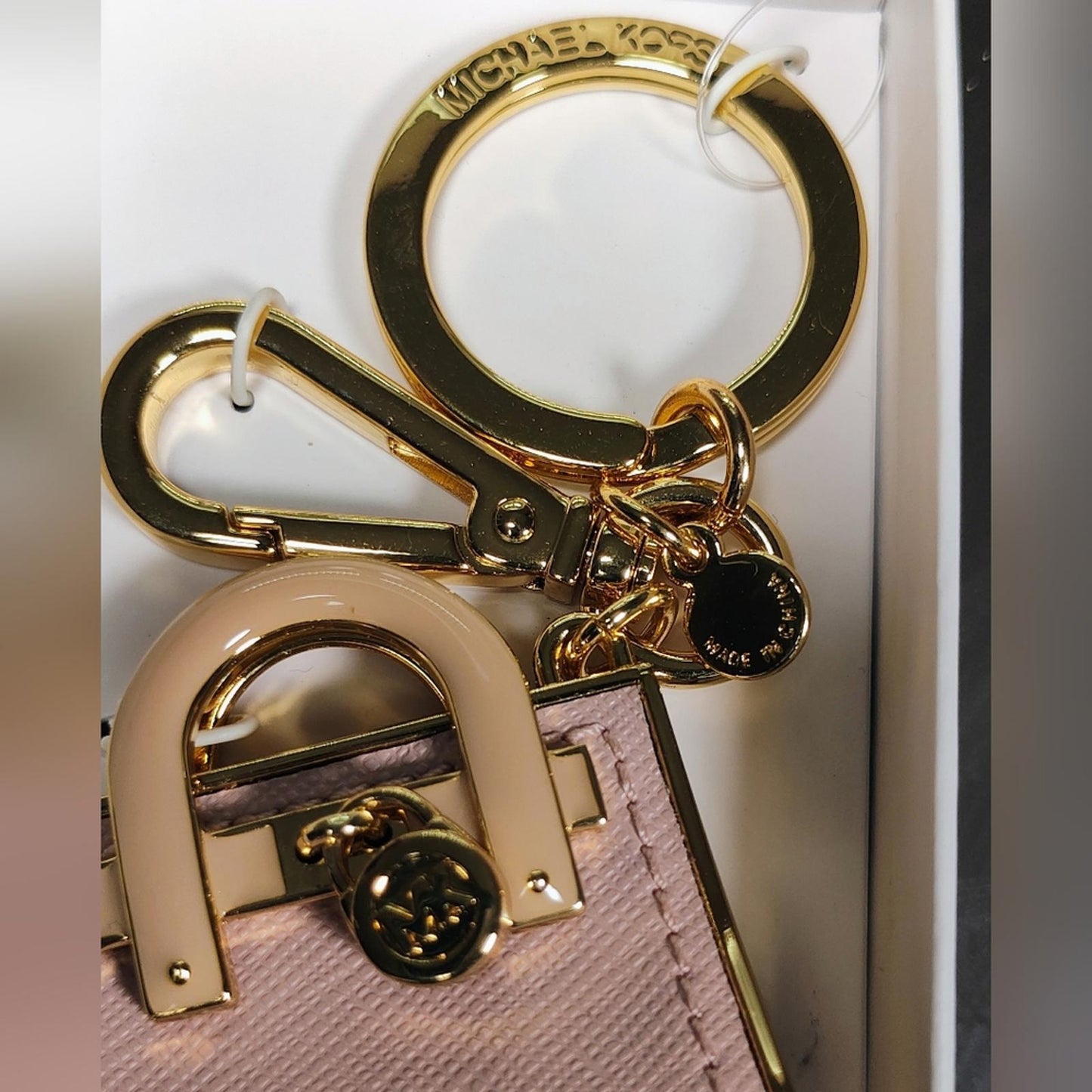 Michael Kors Gold and Pink Key Holder
