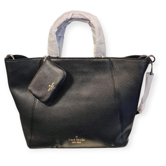 Kate Spade $449 retail new with tags Black Pebbled Leather Tote Bag with Removable Pouch