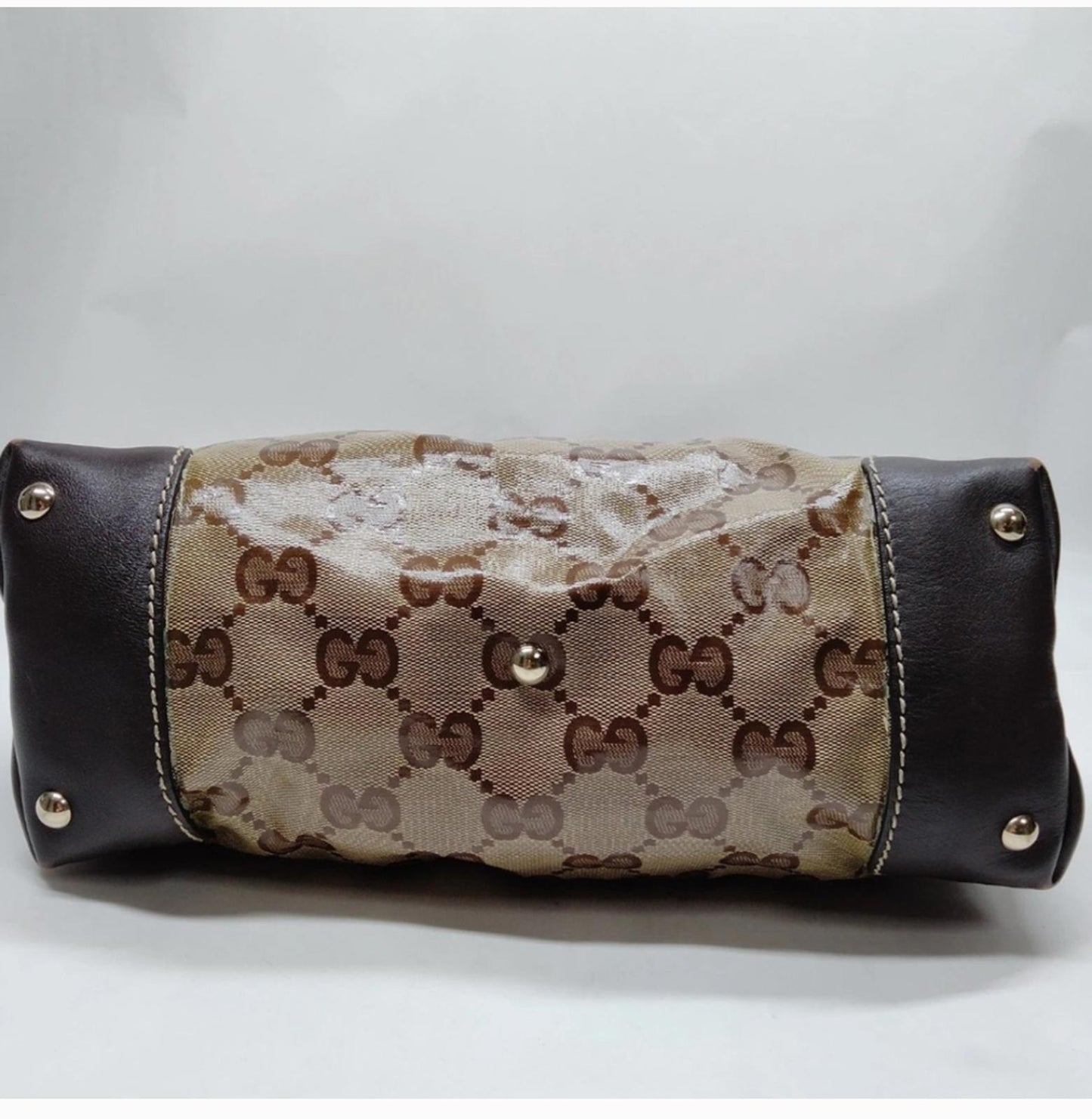 Gucci Tote Bag Brown Coated Canvas