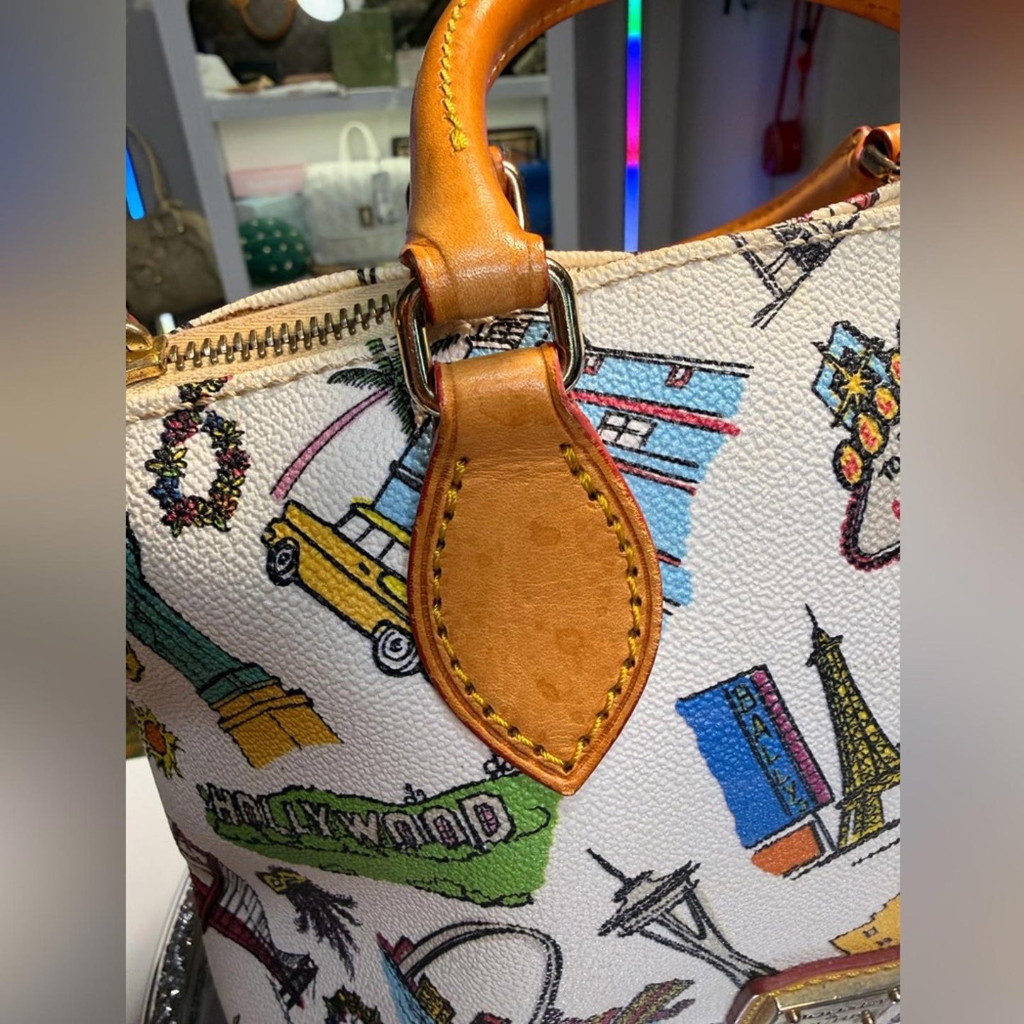 Dooney & Bourke Limited Edition Americana Landmark Travel USA Vintage Satchel