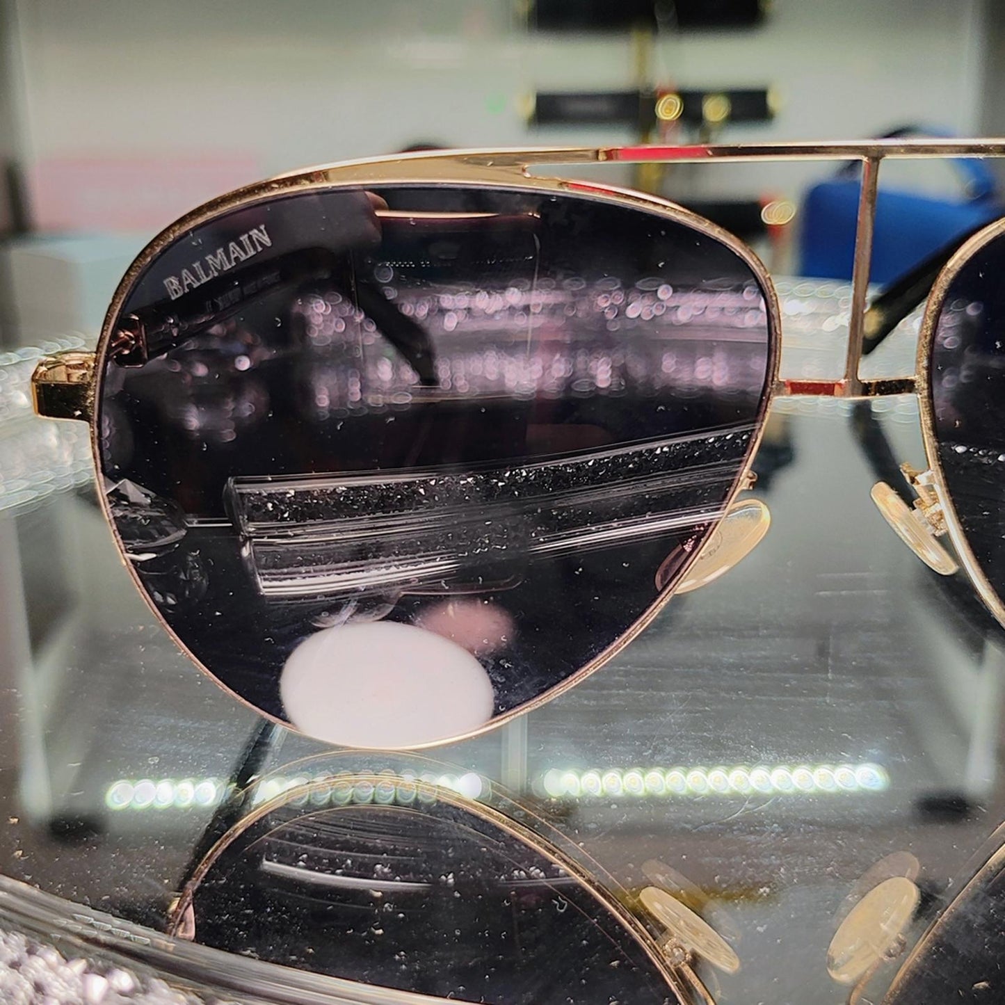 Balmain Black Aviator Sunglasses BL2103B