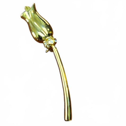 Gold Finished Rose Brooch