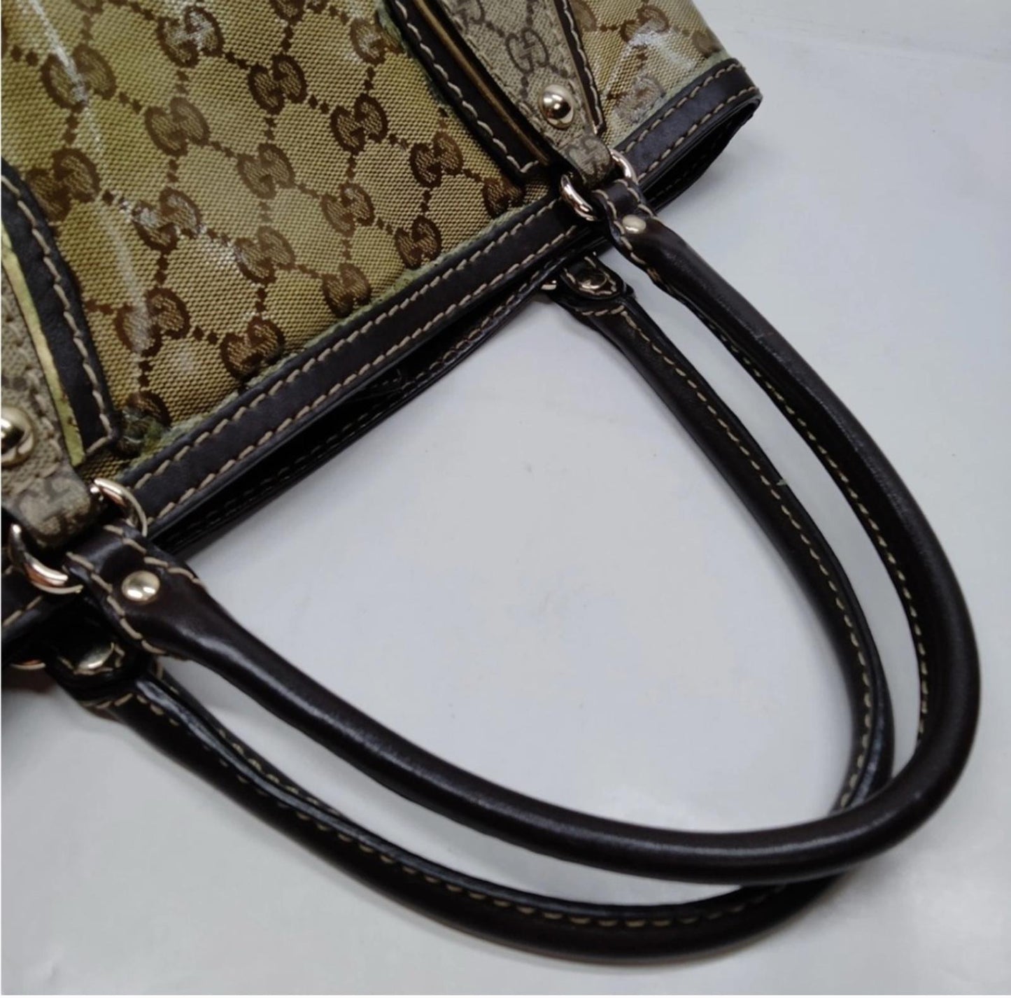 Gucci Tote Bag Brown Coated Canvas