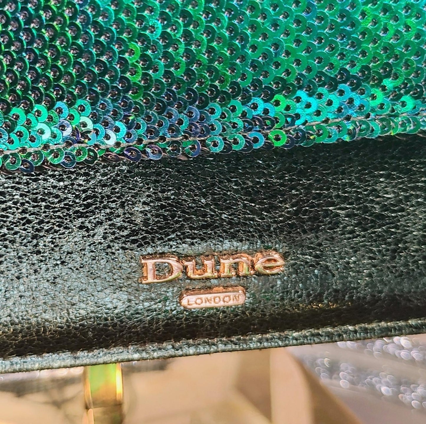 Dune Green Sequin Shoulder Bag