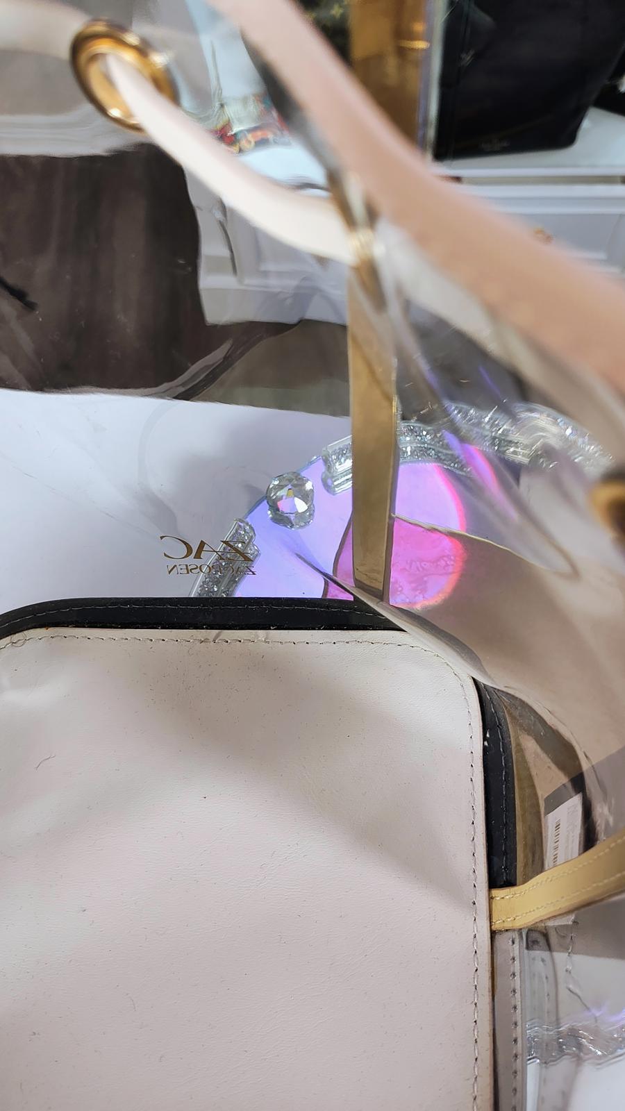 Zac Posen Transparent Bucket Bag with Striped Strap