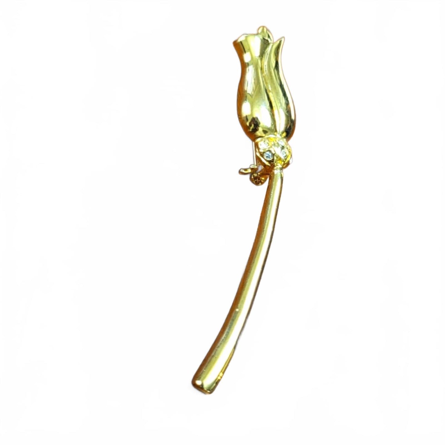 Gold Finished Rose Brooch