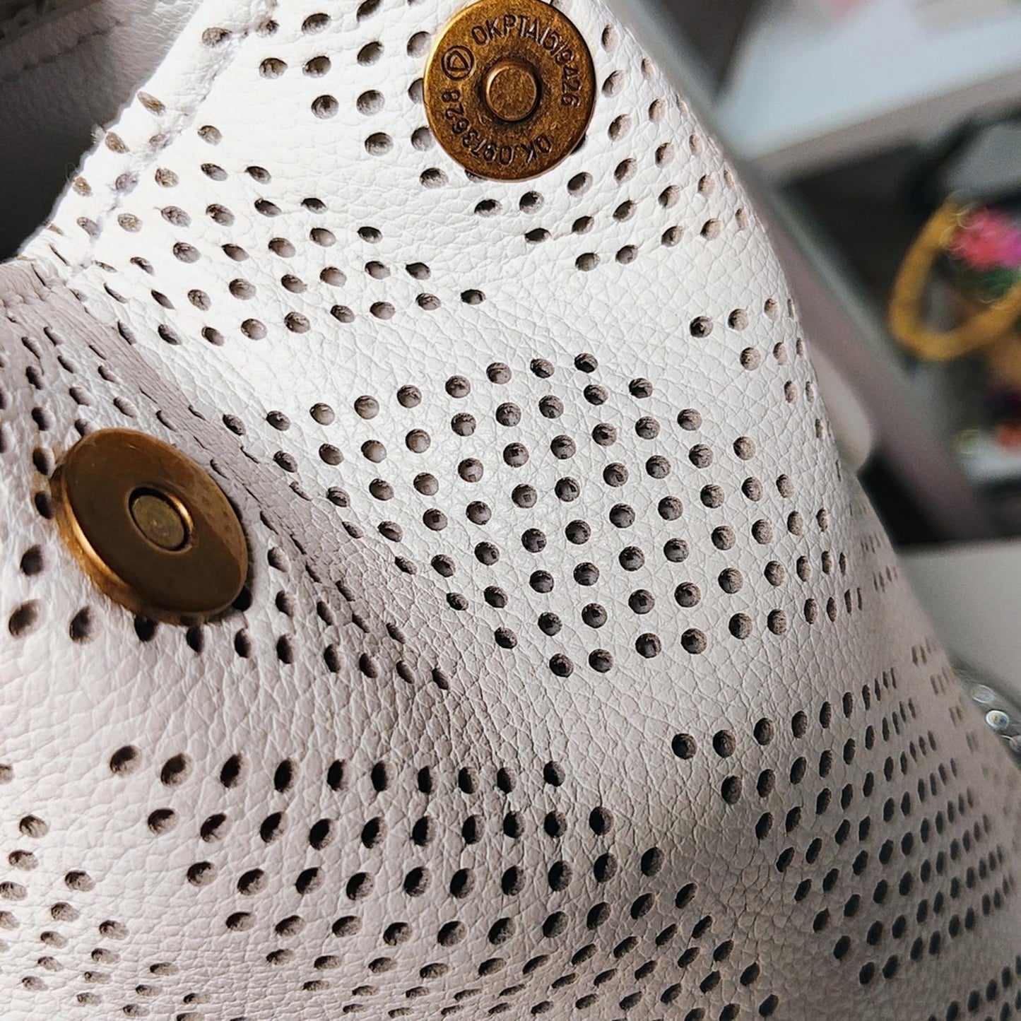 Karl Lagerfeld Cream Perforated Backpack