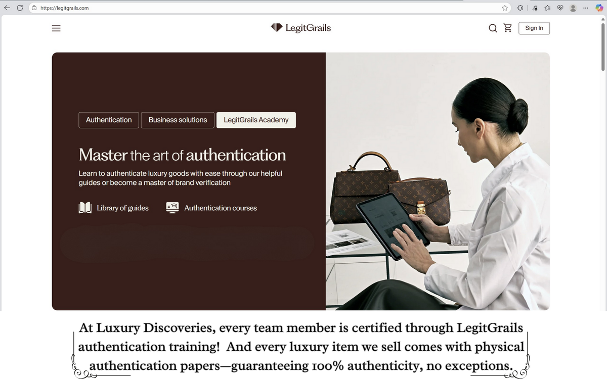 Authentication certificate