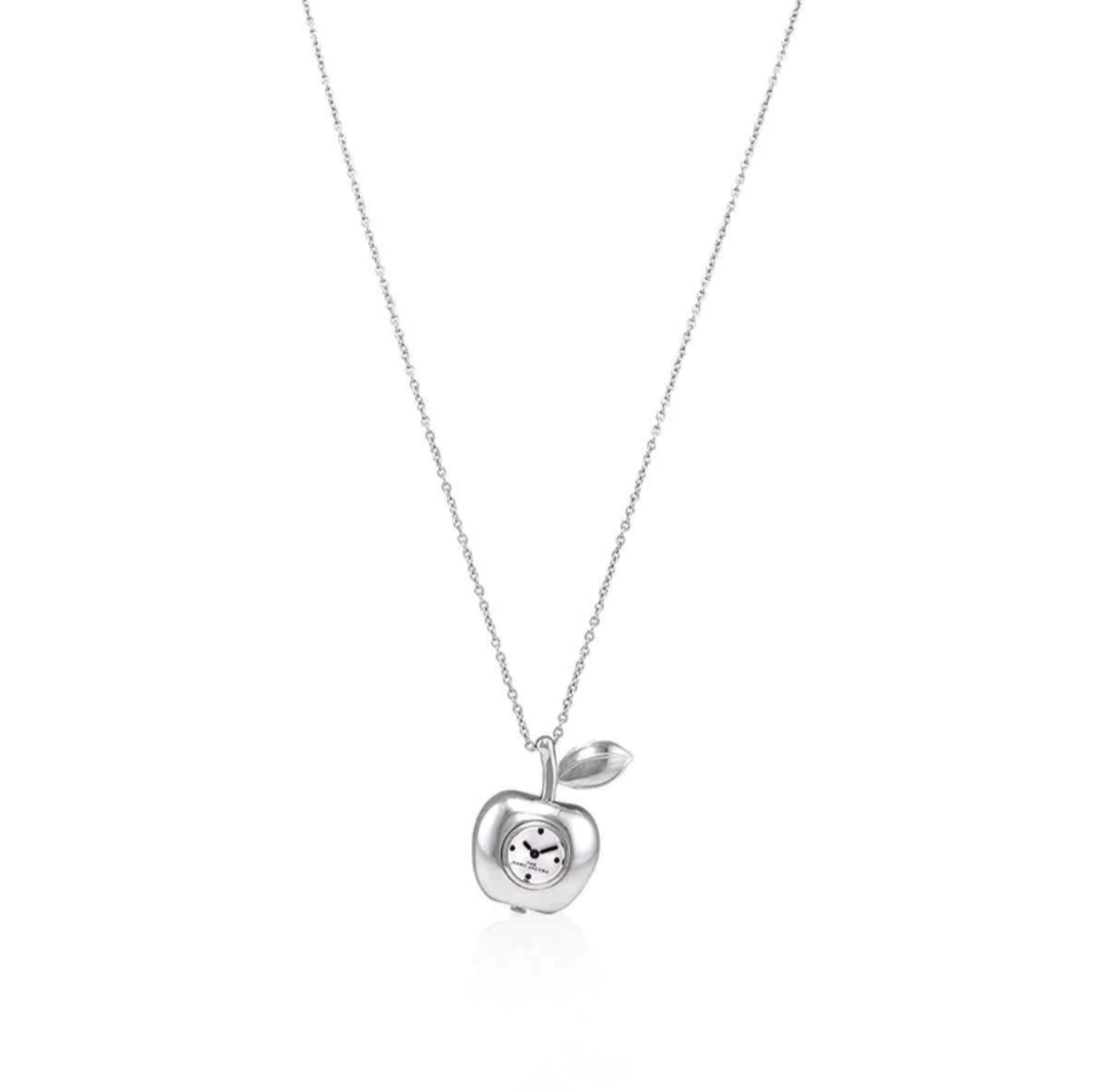 Marc Jacobs The Bauble Apple Pendant Necklace Watch - Silver Edition