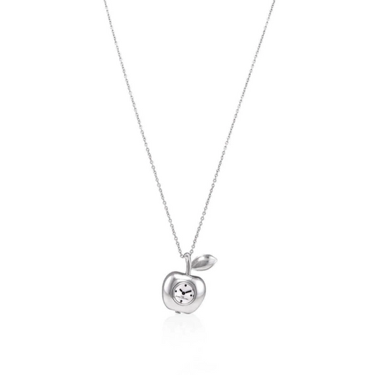 Marc Jacobs The Bauble Apple Pendant Necklace Watch - Silver Edition