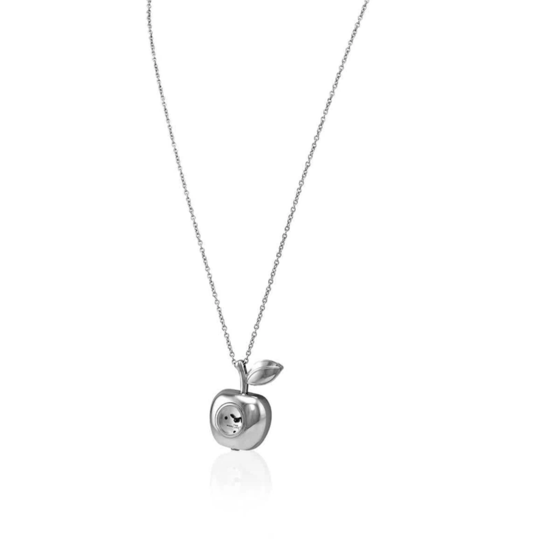Marc Jacobs The Bauble Apple Pendant Necklace Watch - Silver Edition