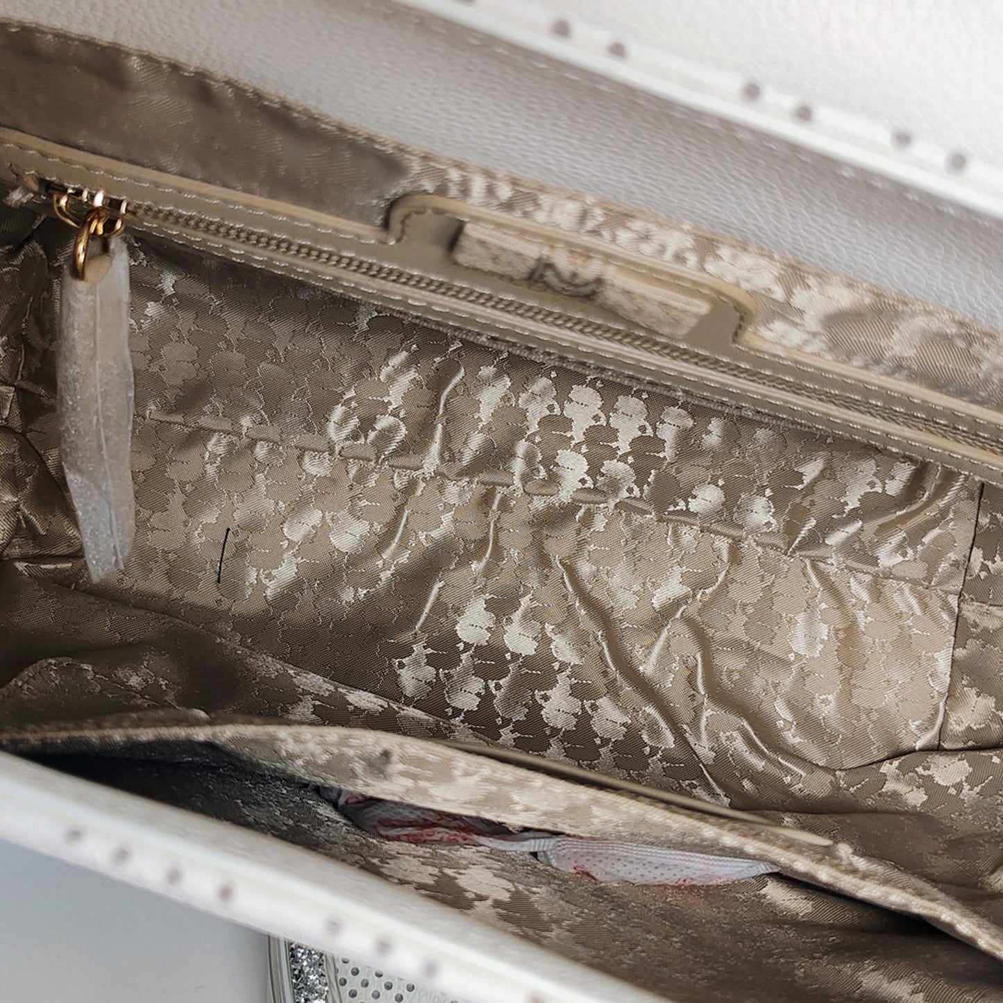 Karl Lagerfeld Cream Perforated Backpack
