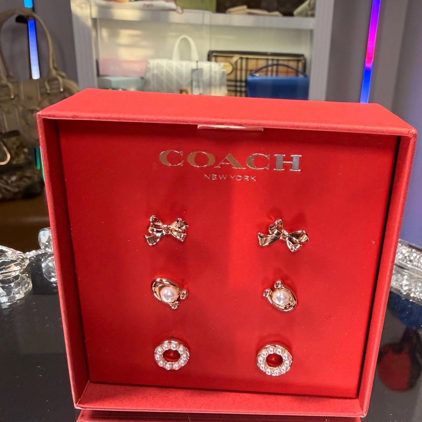 Coach Christmas 3 Set Earring Gift Box