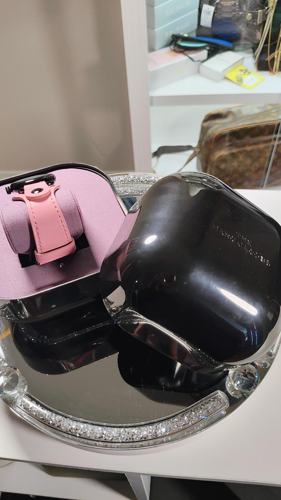 The Cuff Watch by Marc Jacobs in Blue and Pink Leather