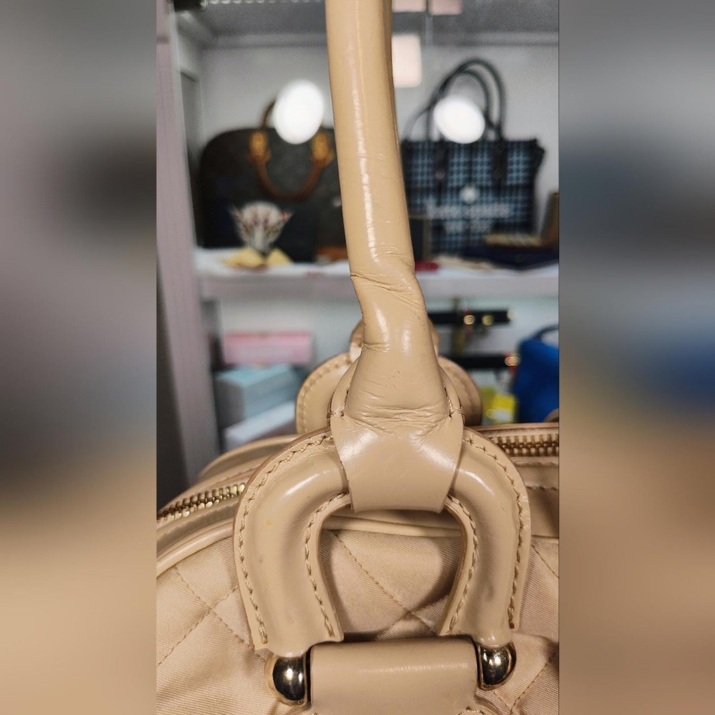 Burberry Beige Quilted Leather Handbag