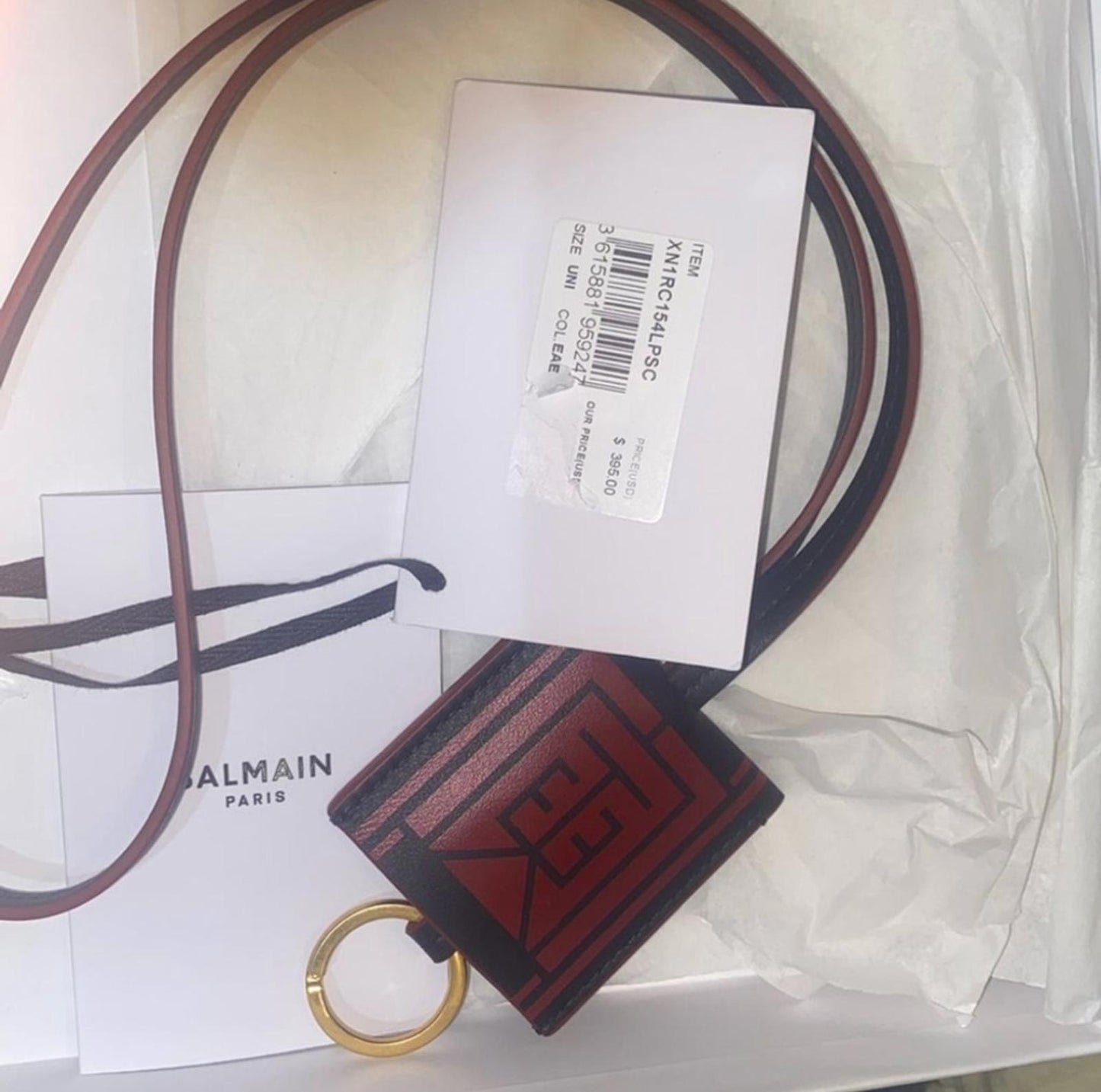 Balmain Paris Keychain Wallet - Red & Black