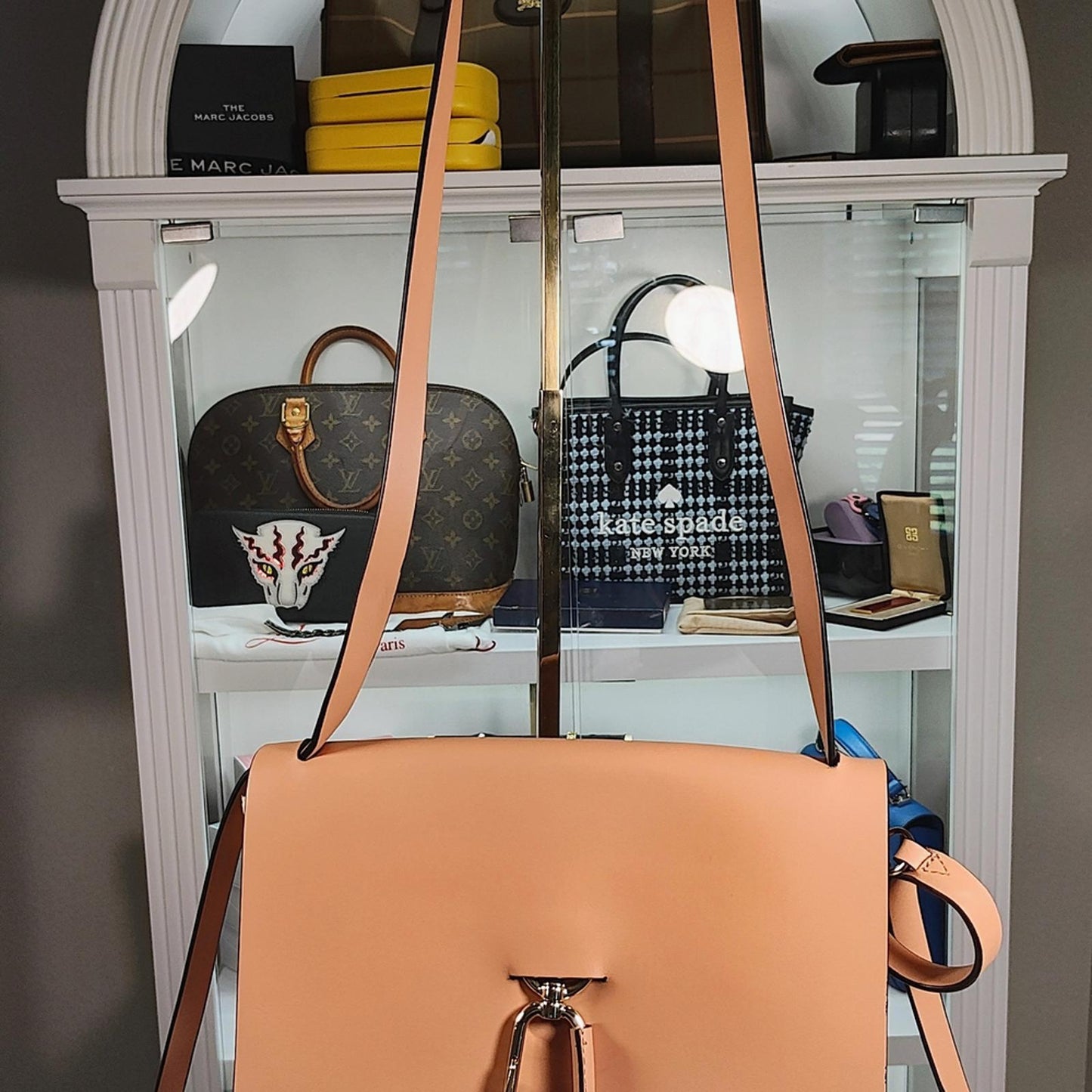 ZAC Zac Posen Tan and Cream Woven Leather Crossbody Bag