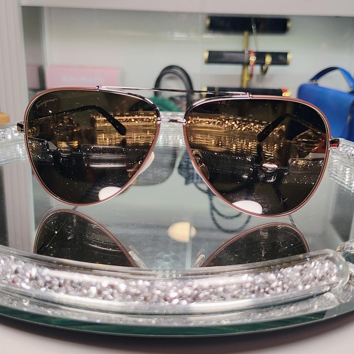 Salvatore Ferragamo 60mm Aviator Sunglasses