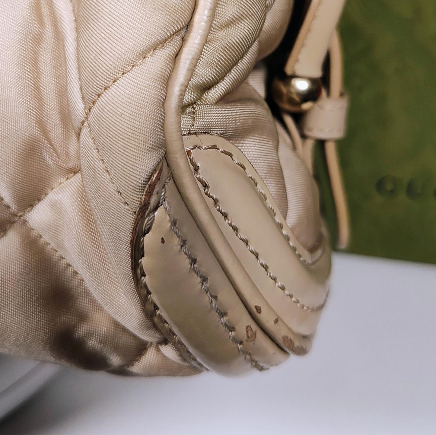 Burberry Beige Quilted Leather Handbag