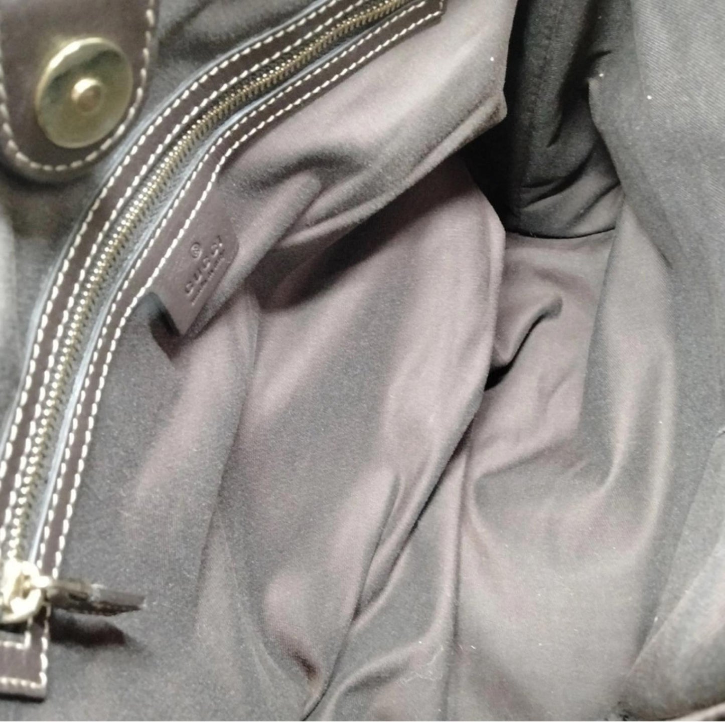 Gucci Tote Bag Brown Coated Canvas