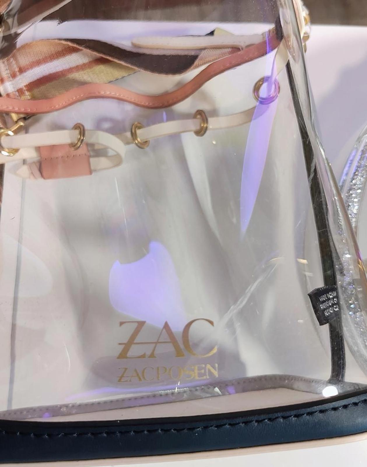 Zac Posen Transparent Bucket Bag with Striped Strap