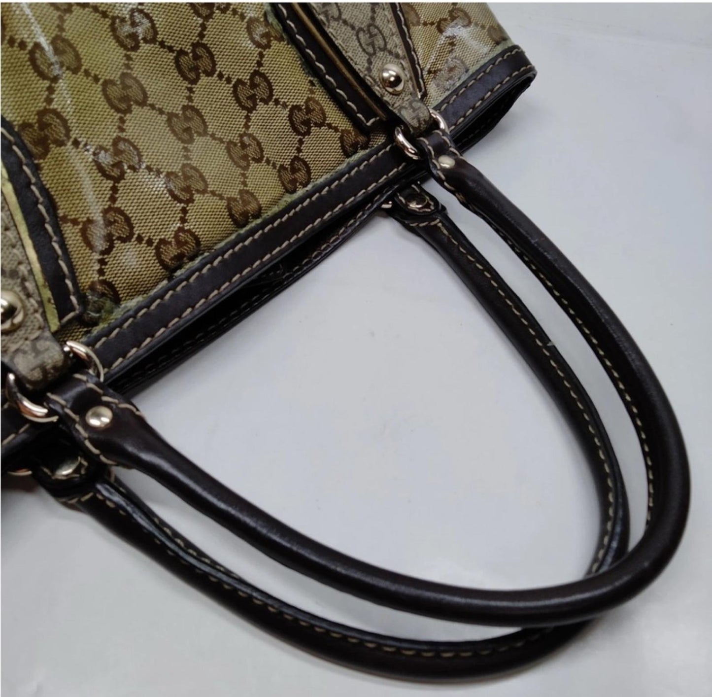 Gucci Tote Bag Brown Coated Canvas