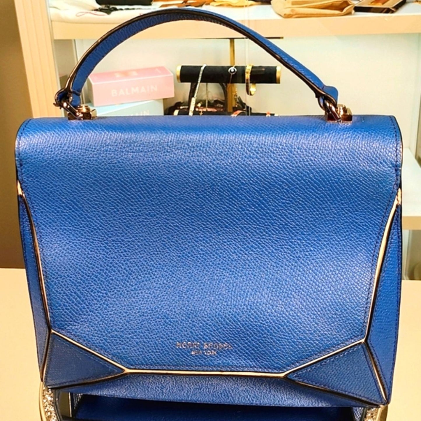 Henri Bendel Cobalt Blue Bijoux Top Handle satchel
