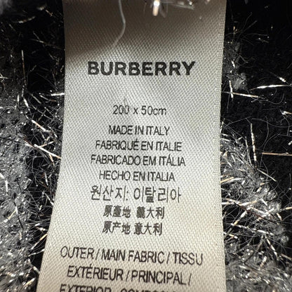 Burberry Black and Silver Textured Scarf