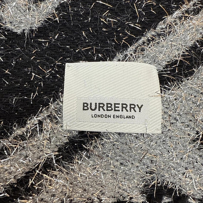 Burberry Black and Silver Textured Scarf