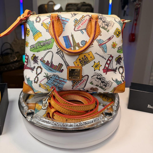 Dooney & Bourke Limited Edition Americana Landmark Travel USA Vintage Satchel