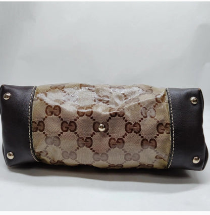 Gucci Tote Bag Brown Coated Canvas