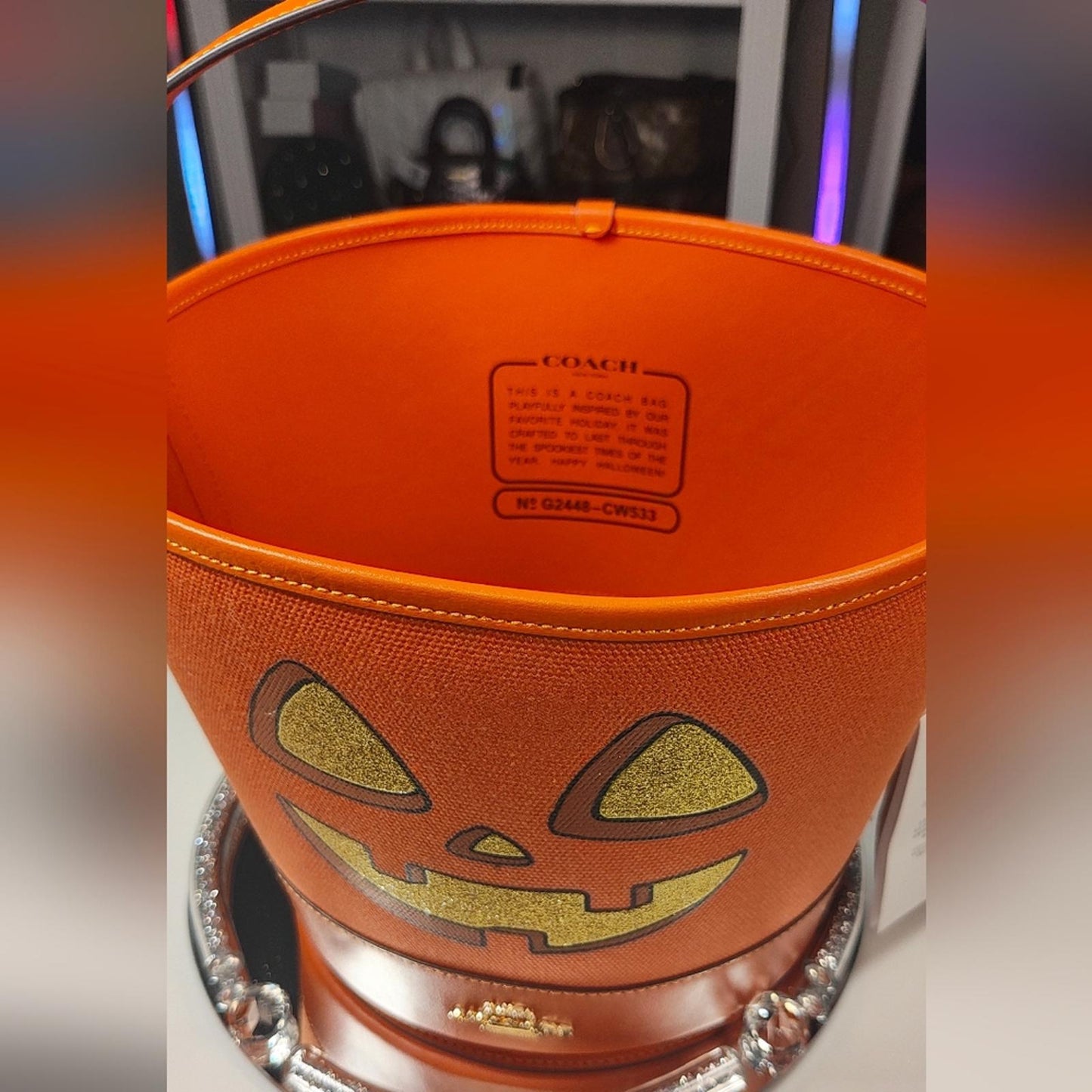 Coach Orange Pumpkin Bucket Bag (HALLOWEEN)