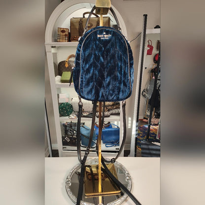 Kate Spade Blue Velvet Backpack