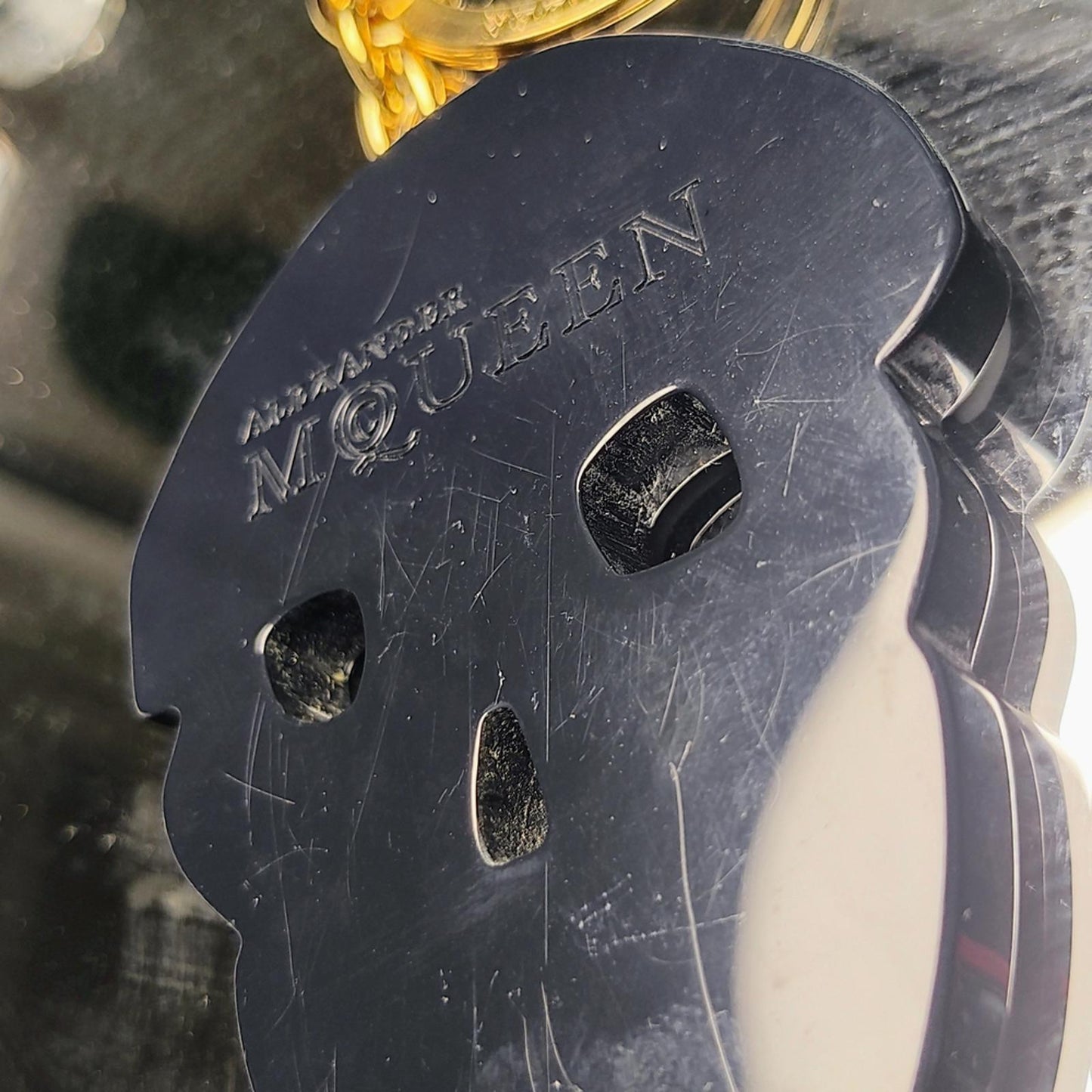 Alexander McQueen White Skull Key Chain Holder