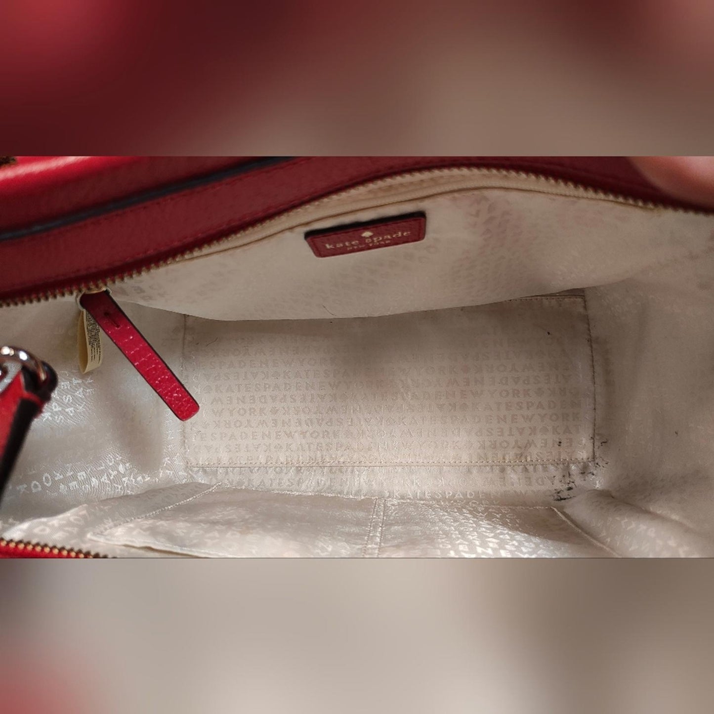 Kate Spade Red Leather Tote Bag