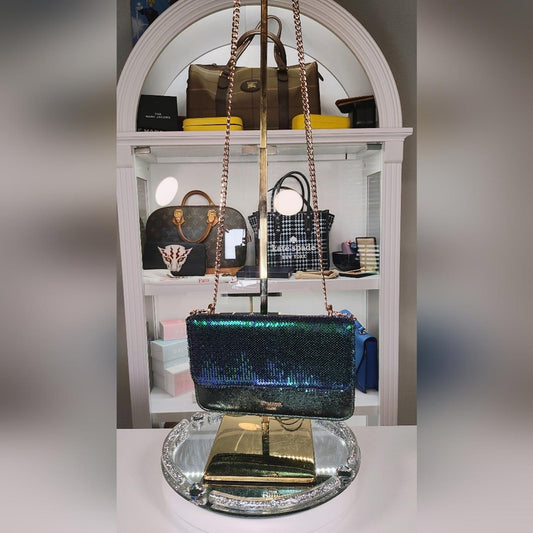Dune Green Sequin Shoulder Bag