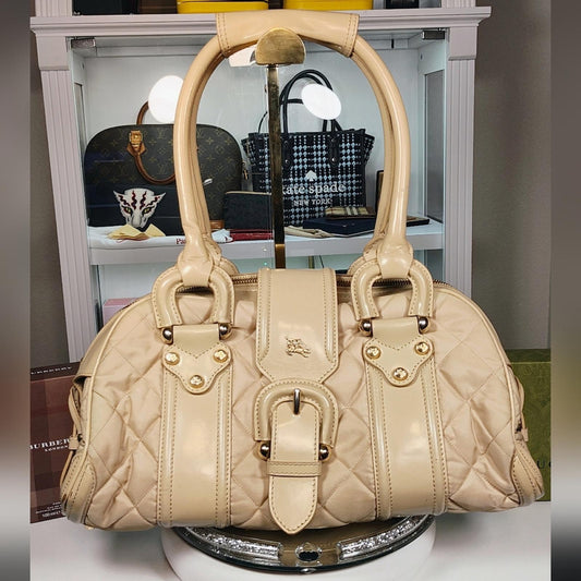 Burberry Beige Quilted Leather Handbag
