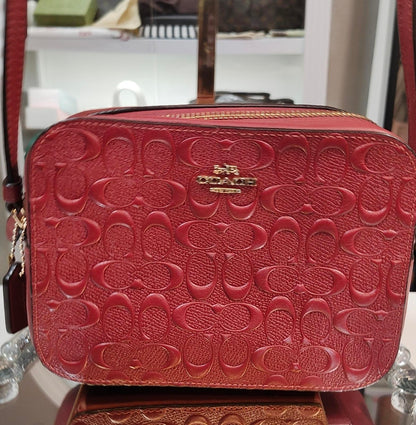 Coach Red Embossed Leather Mini Jamie Camera Bag