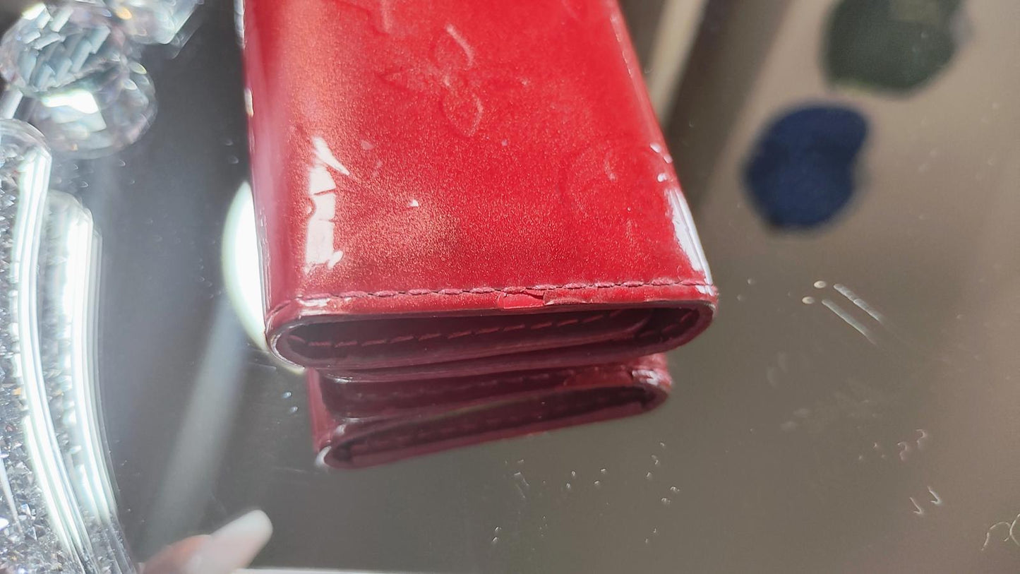 Louis Vuitton Red Patent Leather 4 Key ring holder Wallet