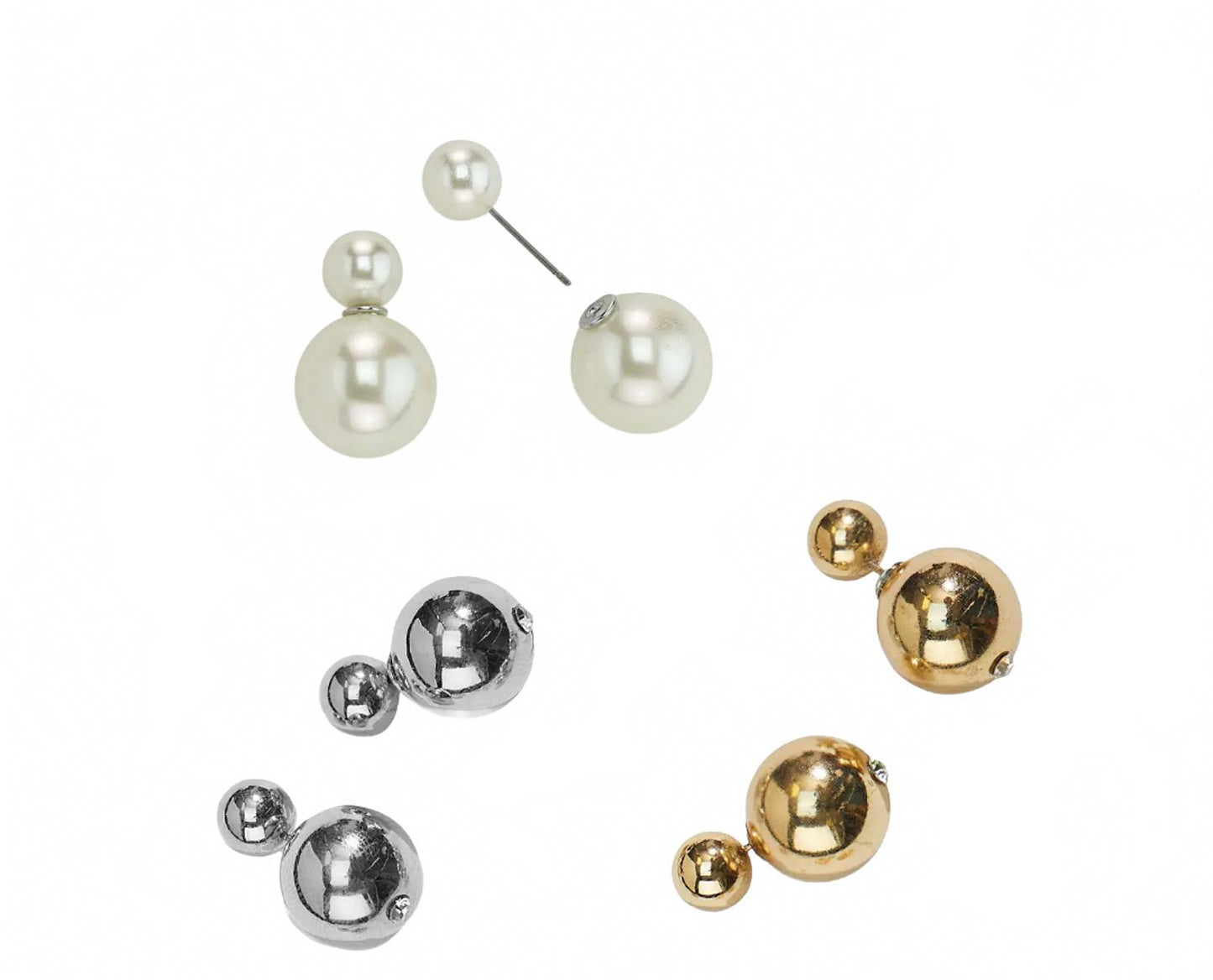 Elegant Dovey Earrings - Pearl and Metallic Options