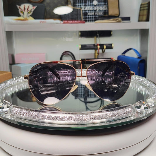 Balmain Black Aviator Sunglasses BL2103B