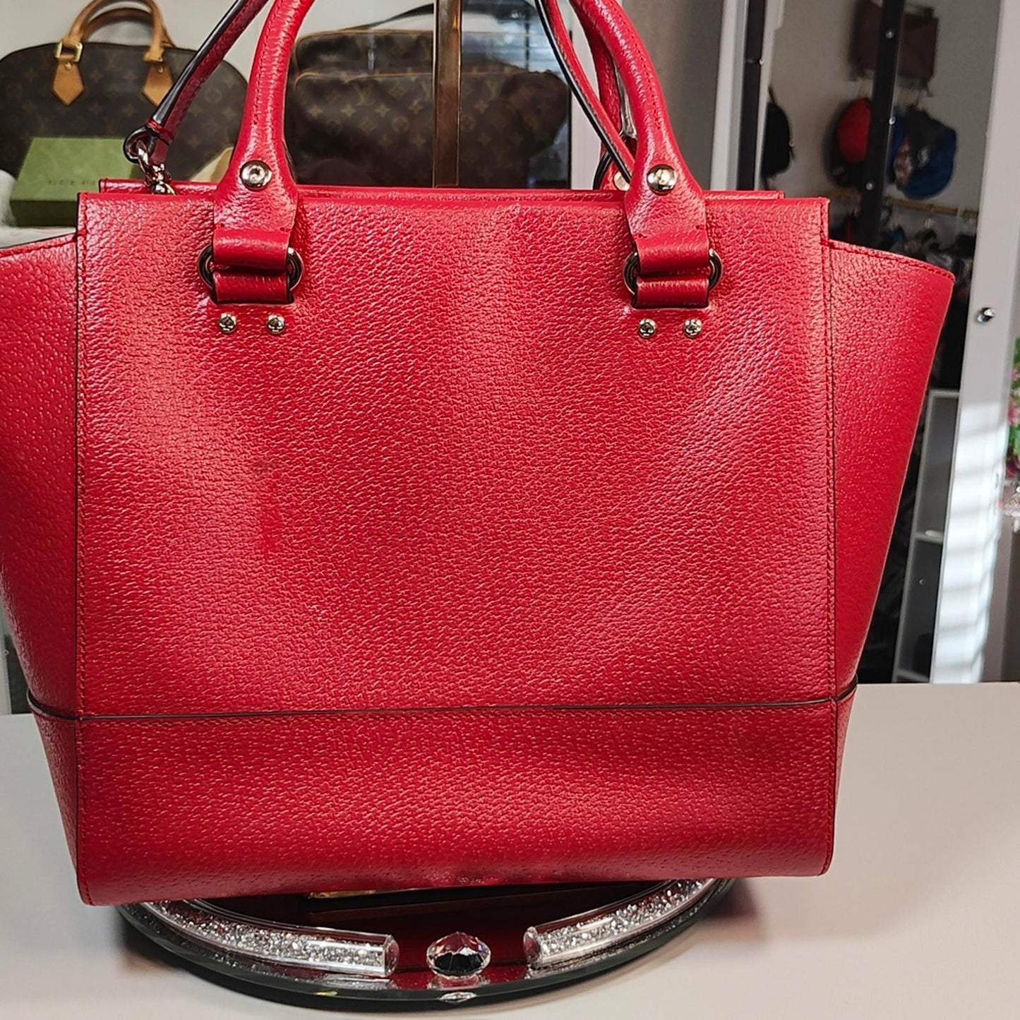 Kate Spade Red Leather Tote Bag
