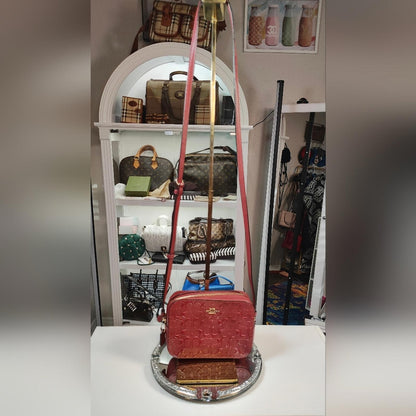 Coach Red Embossed Leather Mini Jamie Camera Bag