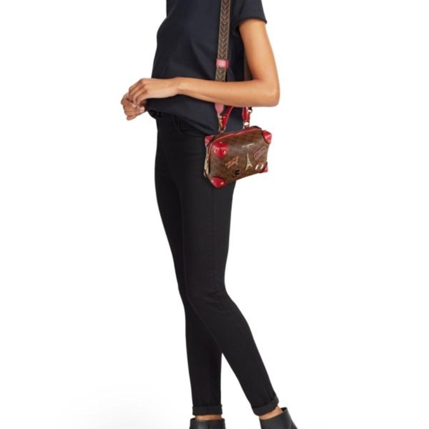 Karl Lagerfeld Valette Red and Brown Satchel