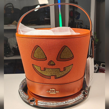 Coach Orange Pumpkin Bucket Bag (HALLOWEEN)