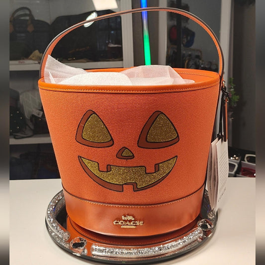 Coach Orange Pumpkin Bucket Bag (HALLOWEEN)